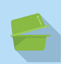 Food Box Icon Flat Eco Recycle