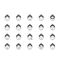 Grandma Emoticons Flat Icons