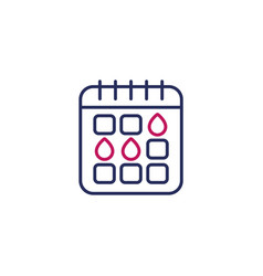 Menstruation Calendar Line Icon