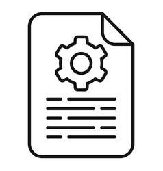 Paper Gear Cooperation Icon Outline