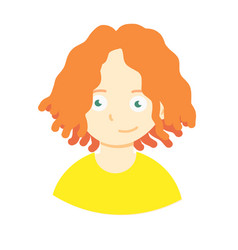 Student Icon In Cartoon Flat Style Ginger Hair