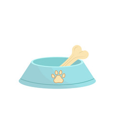 Dog Bowl With Bone Blue Bowl With Pic Of Paw