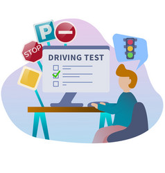 Driving Lesson Modern Flat Cartoon Style