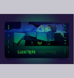 Good Night Cartoon Landing Page Monsters Under Bed