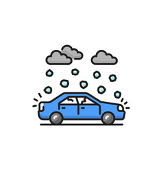 Hail Natural Disaster Insurance Car Accident Icon