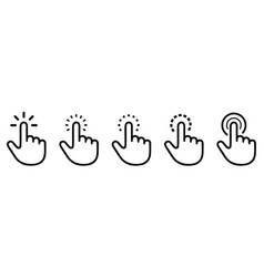 Hand Click Icon Set Or Cursor