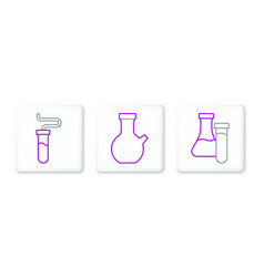 Set Line Test Tube And Icon