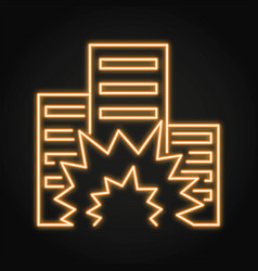 City Explosion Neon Line Icon