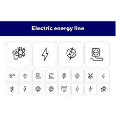 Electric Energy Line Icons