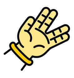 Hiphop Hand Sign Icon Outline Style