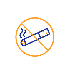 No Smoking Line Icon Stop Smoke Sign