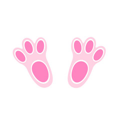 Pink Bunny Foot Print Cute Rabbit Paws Isolated