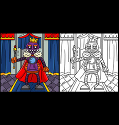 Robot With Crown And Scepter Coloring