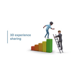 3d Experience Sharing Concept Man Climbing Ladder