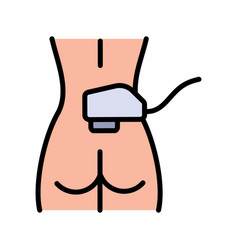 Buttocks Laser Epilation Color Icon Female Butt