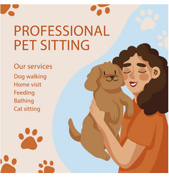 Pet Sitting Hand Drawn Flat Marketing Ig Post Set