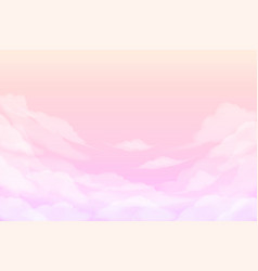 Pink Sky With White Clouds Pastel Background With