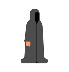 Black Monk Isolated Occultist In Hood Monastic