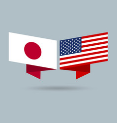 Japan And Usa Flags American And Japanese