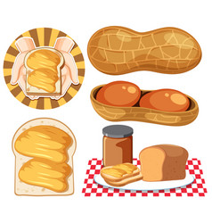 Peanut Butter Elements And Icons Set