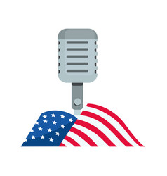 Usa Flag And Microphone