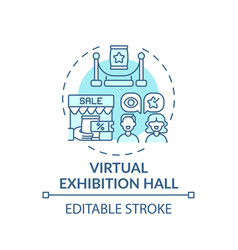 Virtual Exhibition Hall Concept Icon