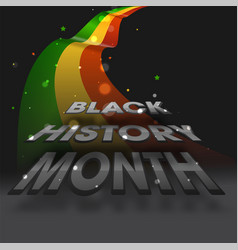 Black History Month Text With Tricolor Ribbon