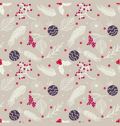 Seamless Winter Christmas Pattern With Branches