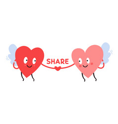 Share Your Love Romantic Design With Two Hearts