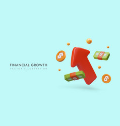 Financial Growth Concept 3d Arrow Flying