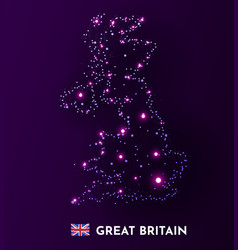 Great Britain Map Made Of Stars And Dots