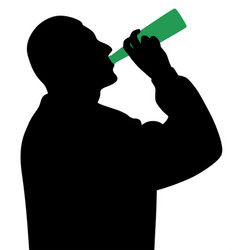 Man Drinking Alcohol From Bottle