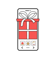 Online Christmas Gift Shopping On Phone Concept