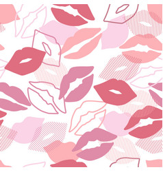 Pink Romantic Seamless Pattern With Cute Kiss