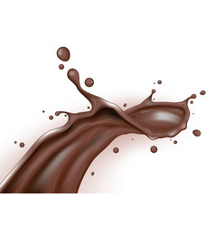 3d Realistic Chocolate Realistic Milk Splash