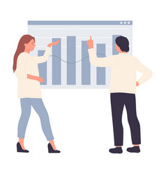 Business Experts Analyzing Financial Graph