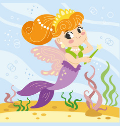 Cute Mermaid Fairy Under The Sea