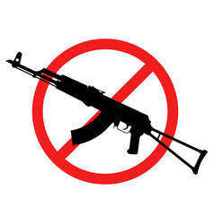 No Rifle Sign Weapons Sign Guns Icon Red