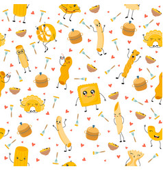 Seamless Pattern With Dough Products Funny