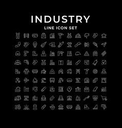 Set Line Icons Of Industry