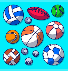 Different Of Sport Balls Clipart With Colored