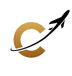 Gold And Black Lowercase Letter C Icon