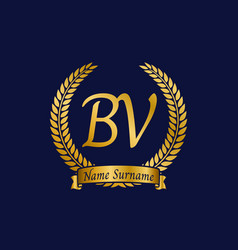 Initial Letter B And V Bv Monogram Logo Design