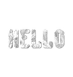 Stylized Word Hello Is Squeezed Out Of White