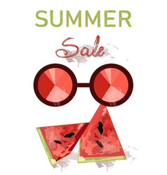 Summer Sale Banner With Sunglasses And Watermelon