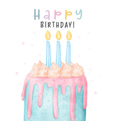 Cute Colorful Pastel Cheerful Birthday Cake