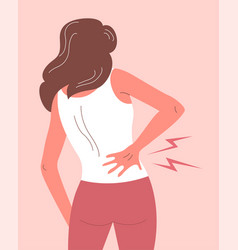 Young Woman Standing With Acute Back Pain