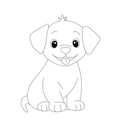 Adorable Cartoon Puppy For Coloring Page