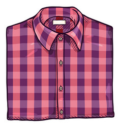 Cartoon Folded Pink Casual Checkered Men Shirt