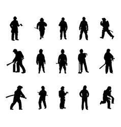 Fireman Silhouettes Silhouette Set